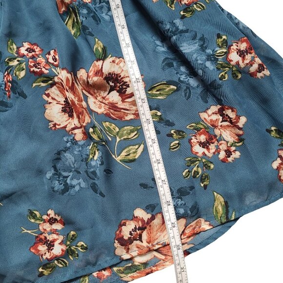 Speechless Peasant Dress Womens Small Puff Sleeve Floral Dress Feminine Preppy - Picture 9 of 11